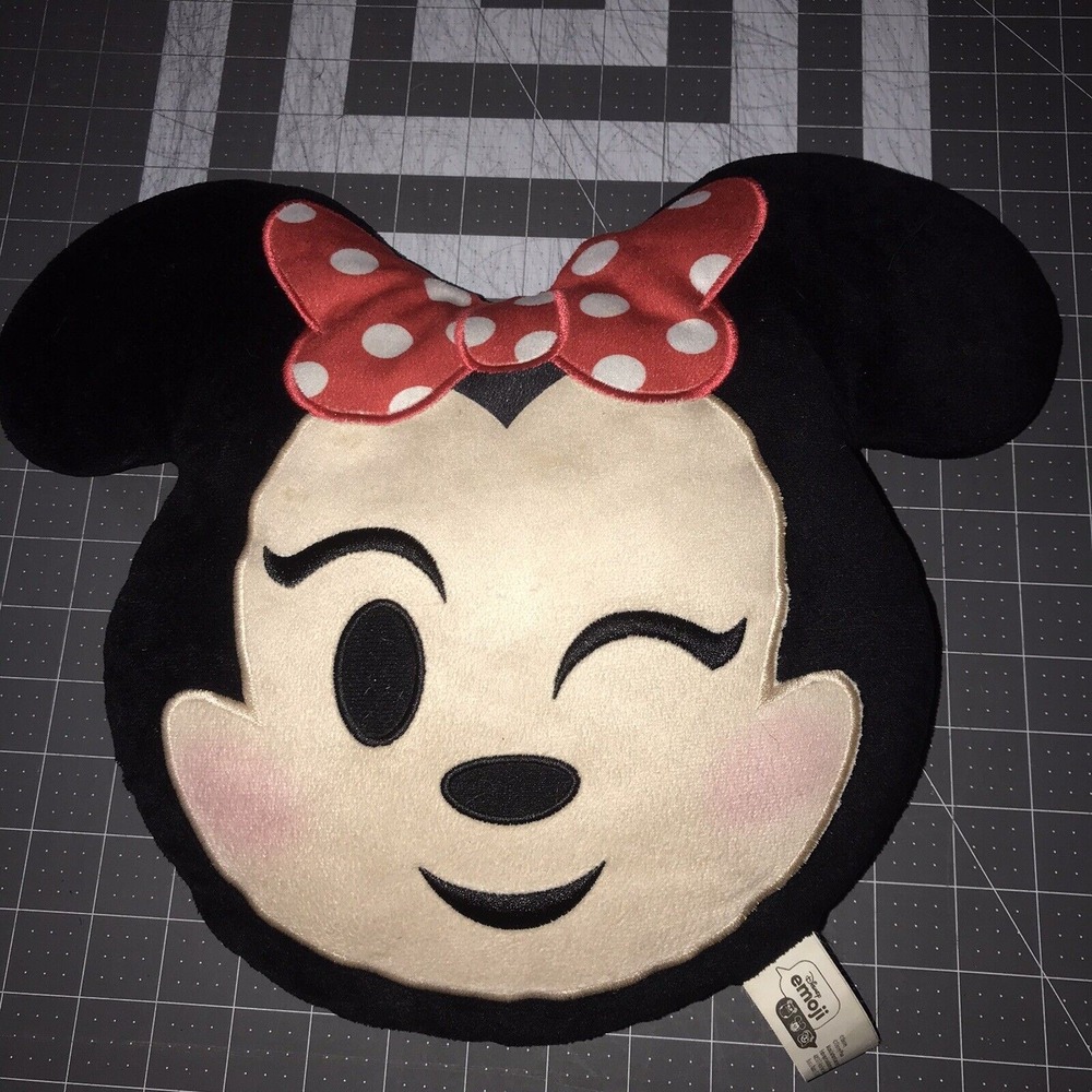 Disney Emoji "Minnie Mouse" Winking Plush‎ Pillow 9"